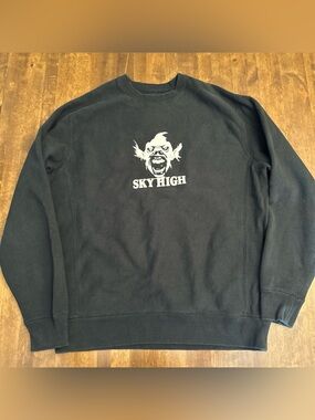 Sky High Screamer Sweatshirt Heavyweight Crewneck Black Skater Grunge Punk Large